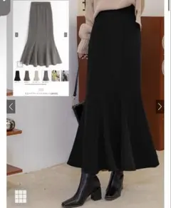 スエードマーメイドスカート[dk930] Mサイズ ブラック