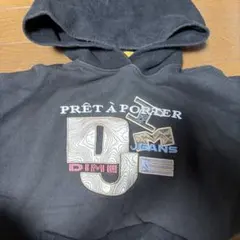 Dime ブラック フード付きパーカー M