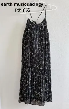 earth music&ecology 花柄プリーツキャミワンピース Fサイズ