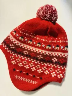 【ファミリア】赤いニット帽　53-55