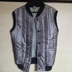 グレー M ダウンベスト ポリエステル100%
