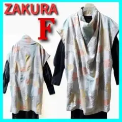 ZAKURA　刺繍ワンピース　マルチカラー刺繍チュニック　秋冬春　ドレープ衿