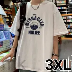 Tシャツ 半袖 クルーネック オーバーサイズ トップス シンプル 3XL 白
