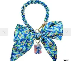 ディズニースティッチ 花柄　バッグチャームキーチェーン　キーホルダー