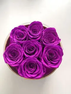 プリザーブドフラワーアレンジメント 本物のバラ　ボックス入り(パープル)