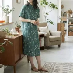 サンディー チュニック ワンピース フリーサイズ 木 樹木 緑 グリーン DMWのサムネイル