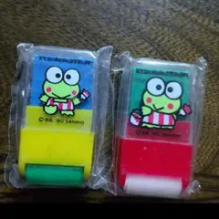 サンリオ けろけろけろっぴ ローラー付き消しゴム2個/字消し：色柄違い/