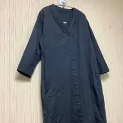 【studio CLIP】綿麻混紡 七分袖 VネックシャツワンピースJKT