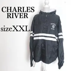 CHARLES RIVER ハーフジップナイロンパーカー　ウィンドブレーカー　黒