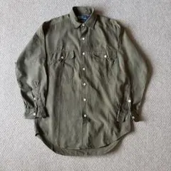 デッドストック 90sラルフローレン オープンカラーレーヨンシャツ 濃
