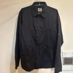 Dickies ブラック ワークシャツ 作業着　LL