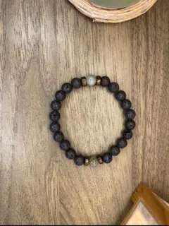 天然石ブレスレット】溶岩石