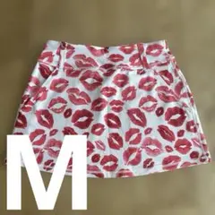 LOUDMOUTH ゴルフスカート ホワイト ピンク リップ柄 Mサイズのサムネイル