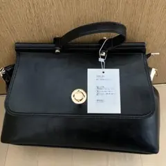 未使用レトロ ショルダー斜めがけ ファスナー付き 合皮レザーバッグ 仕切り付き