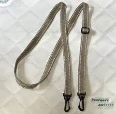 1.5幅 ショルダーストラップ　朽葉色　黒プラスチック製金具