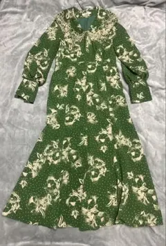 SNIDEL 花柄レース襟 長袖ワンピース