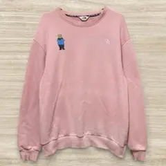 美品 ホワイトレーベル 韓国限定 ノースフェイス スウェット ピンク L