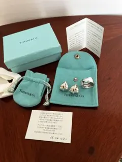 TIFFANY ティファニー　シルバーリーフピアス　リーフリングセット