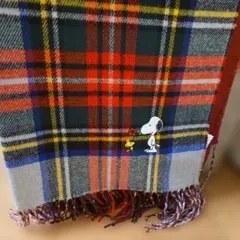 スヌーピー 　チェック マフラー