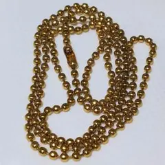 60cm ステンレス製 幅2.4mm ボールチェーンネックレス ゴールド