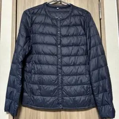 無印良品　レディース　ネイビー ポケッタブルダウンジャケット Lサイズ