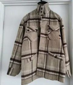 チェック柄　ウール　シャツ