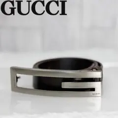 美品♡デカロゴ♡GUCCI グッチ ブランドロゴ バックル レザー ベルトのサムネイル