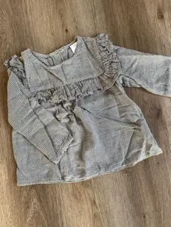 ❶H&M ギンガムチェック フリル付きシャツ 80cm