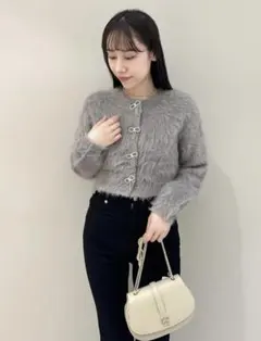 Snidel ビジューリボンカーディガン