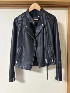ALL SAINTS Nave Tab Neckレザーバイカージャケットのサムネイル