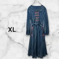ワンピース デニム XL 一点物 かわいい おしゃれ 希少 人気デザイン 584
