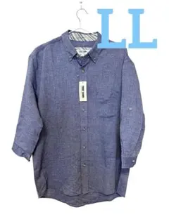 新品　FIRST DOWN　 メンズ　LL　ブルー お洒落　ワイシャツのサムネイル