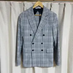 黒*山様 ZARA ザラ　千鳥格子　テーラードジャケット　ダブル　メンズ　M相当