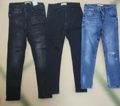 【3本セット】ZARA 他 スキニーデニム　メンズ
