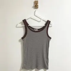 earth music&ecology リブタンクトップ ブラウン×ミントMのサムネイル
