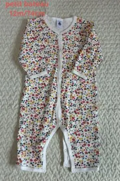 【petit bateau】長袖花柄コットンロンパース