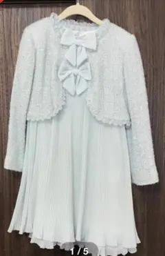 メゾピアノ ラメツイード プリーツ フォーマルワンピース120