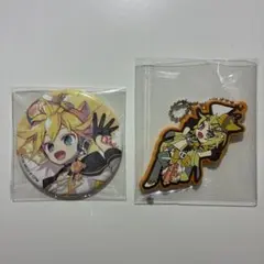 初音ミクシリーズ　ラバーキーホルダー　缶バッジ　鏡音リン・レン