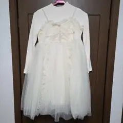 アイボリー レース フリル ドレス120～130