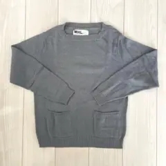 MHL. ニット セーター グレー ポケット付き 長袖 マーガレットハウエル
