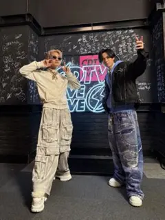 adidas ADILENIUM デニムカーゴパンツ28インチ 渋谷龍太さん着用