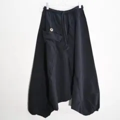 エスニックコットンサルエルパンツ　タイパンツ　シンプル　無地黒