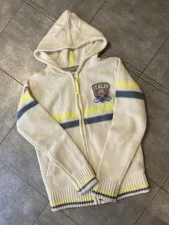 フィラゴルフ蓄熱素材アウターニットパーカーアイボリーS