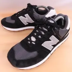 New Balance574スニーカー黒グレーUS9.5/27.5cm a409