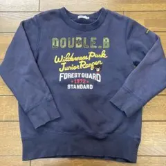 ！色あせあり！★ミキハウス★ダブルビー★130 裏起毛トレーナー