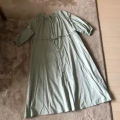 売り切りセール☆グローバルワーク　コットン100%ぽあん袖シャツロングワンピース
