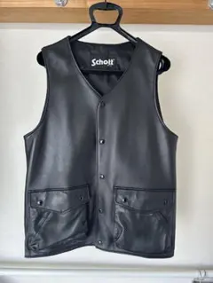 美品□schott レザーベスト 本革 ブラック 404V L - メルカリ