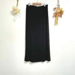 Lourdes ルルド 【L】プリーツ ロングスカート 日本製 オフィス 黒のサムネイル
