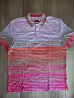 MISSONI マルチカラー　ストライプ　ポロシャツ