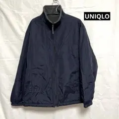 UNIQLO ネイビー　ナイロン　ジャケット　リバーシブル　フリース